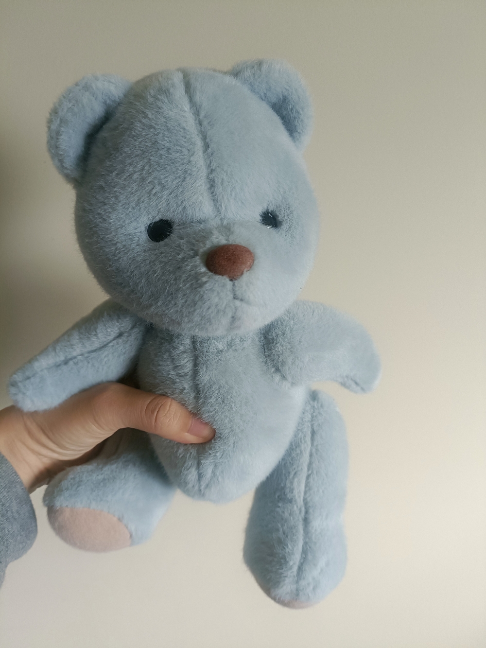 Lina Light Blue Plush Teddy Bear with Brown Nose